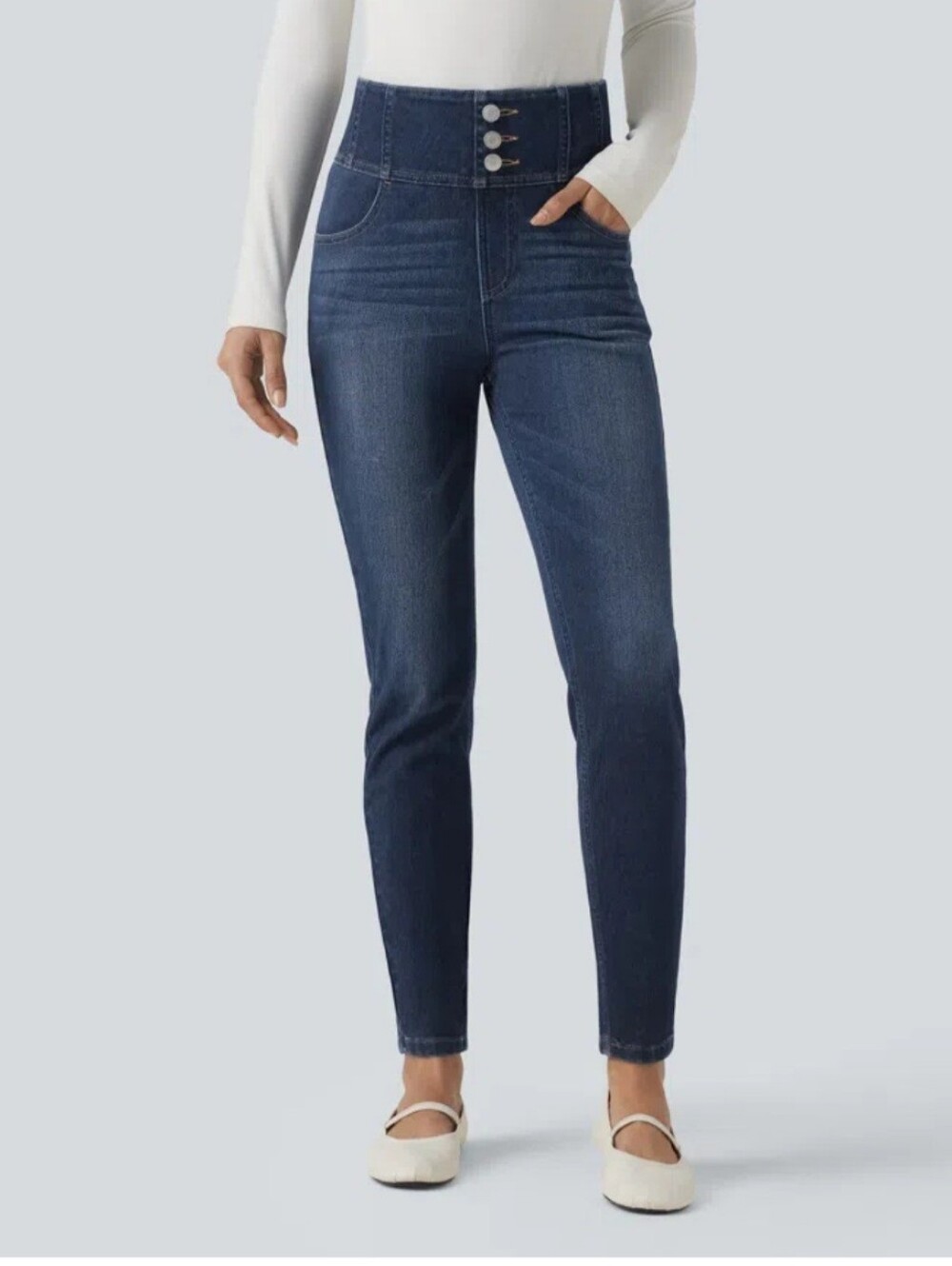 NWT HALARA FLEX-FIT HIGHWAIST JEANS SZ L REGULAR LENGTH